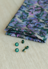 Tissu popeline de viscose imprimée Panache - Gris Sulfure ou Mauve