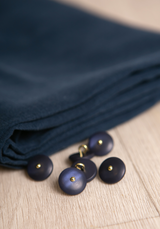 Navy Blue Matte Wink Shank Button - 12 &amp; 15mm