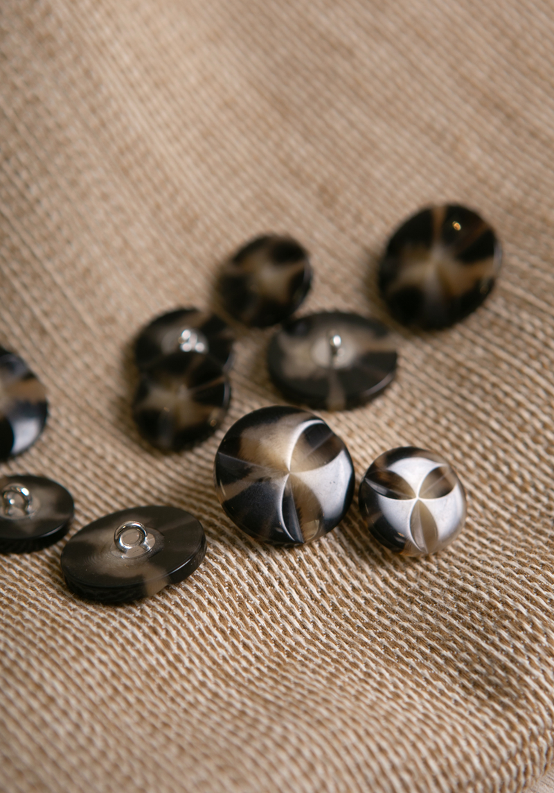 Bouton fleur Écaille de tortue - 18 ou 22 mm