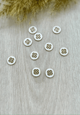Bouton Poppy Blanc Doré 15 et 18 mm - Maison Fauve