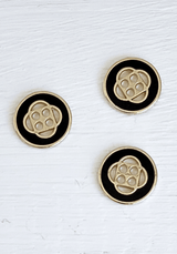 Bouton Poppy Noir Doré 15 mm ou 18mm - Maison Fauve