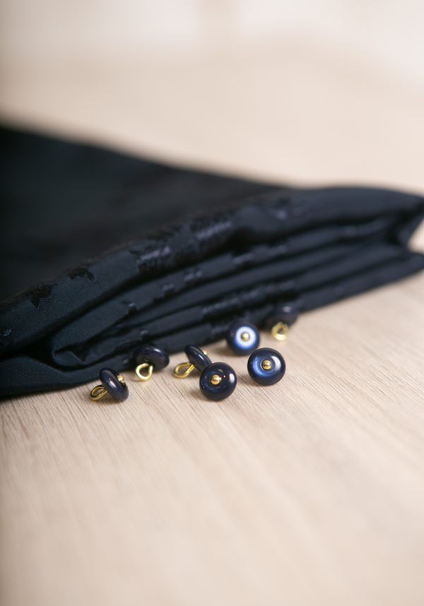 Bouton à queue Wink Bleu Navy 10 mm