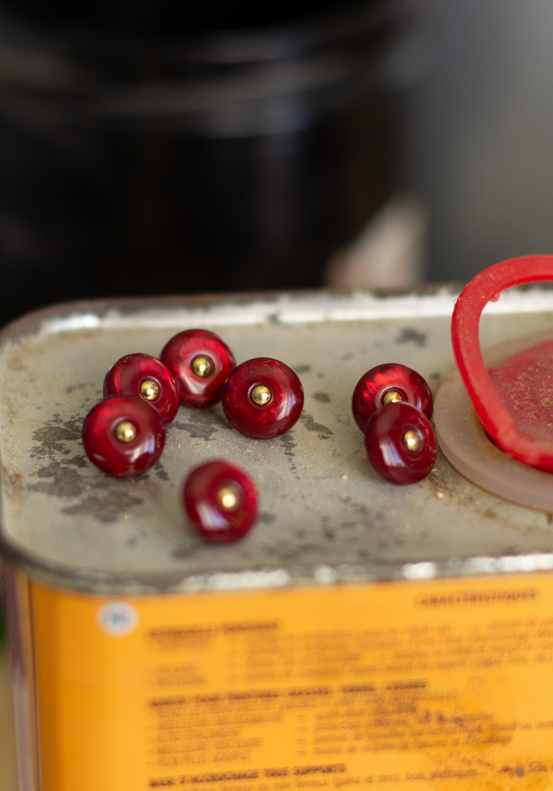 Bouton à queue Wink Rouge Cherry 10 mm