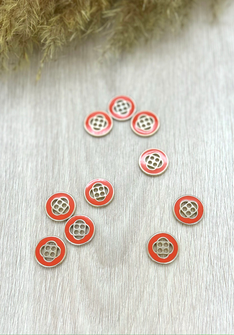Bouton Poppy Corail  18 mm