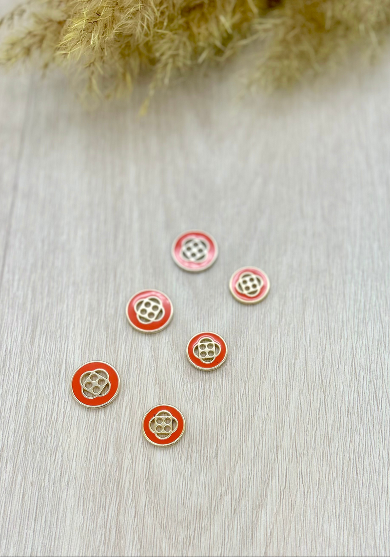 Bouton Poppy Corail  18 mm