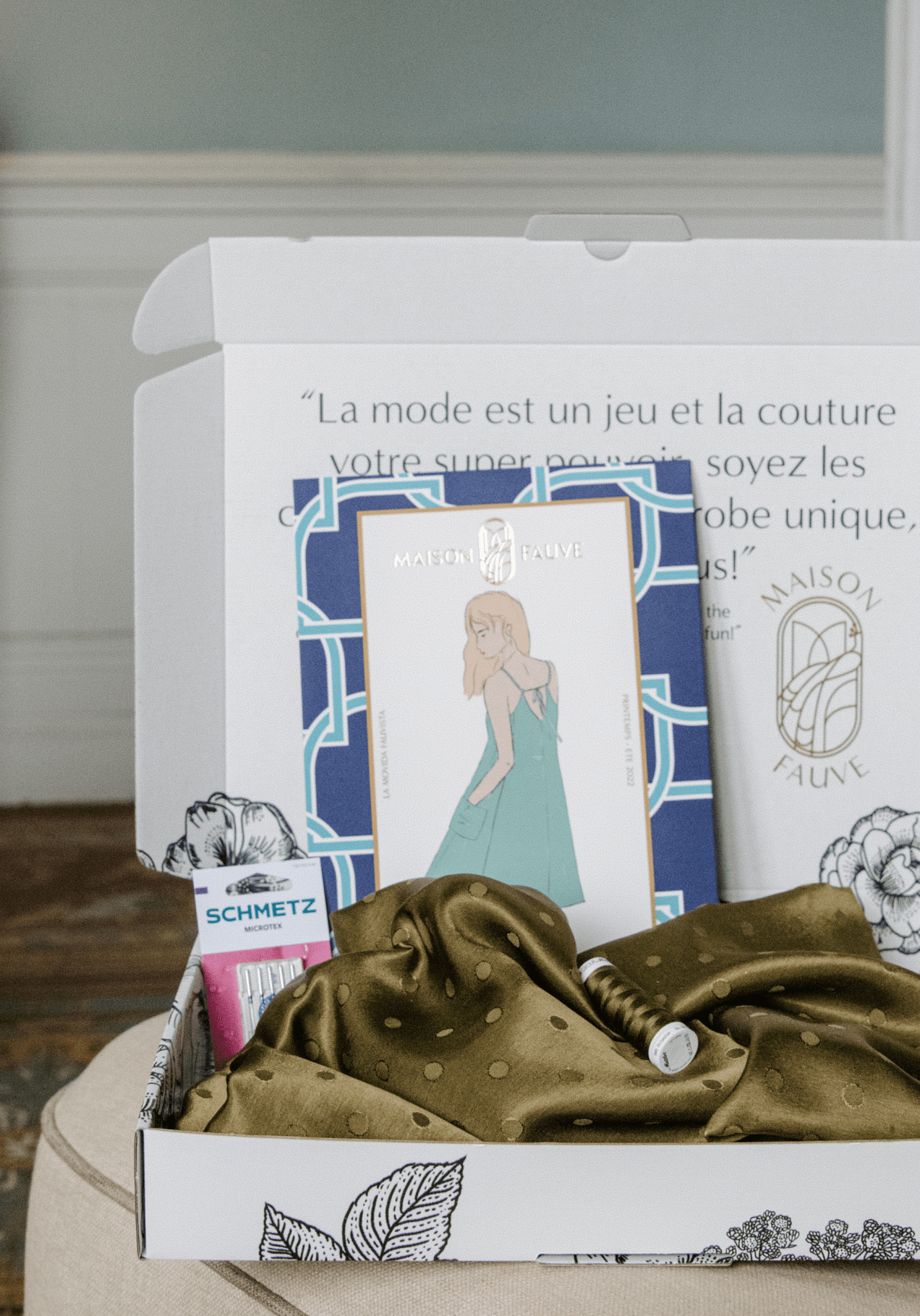 Box couture nuisette Saint - Valentin - Patron Paola et Jacquard Lucente - Maison Fauve