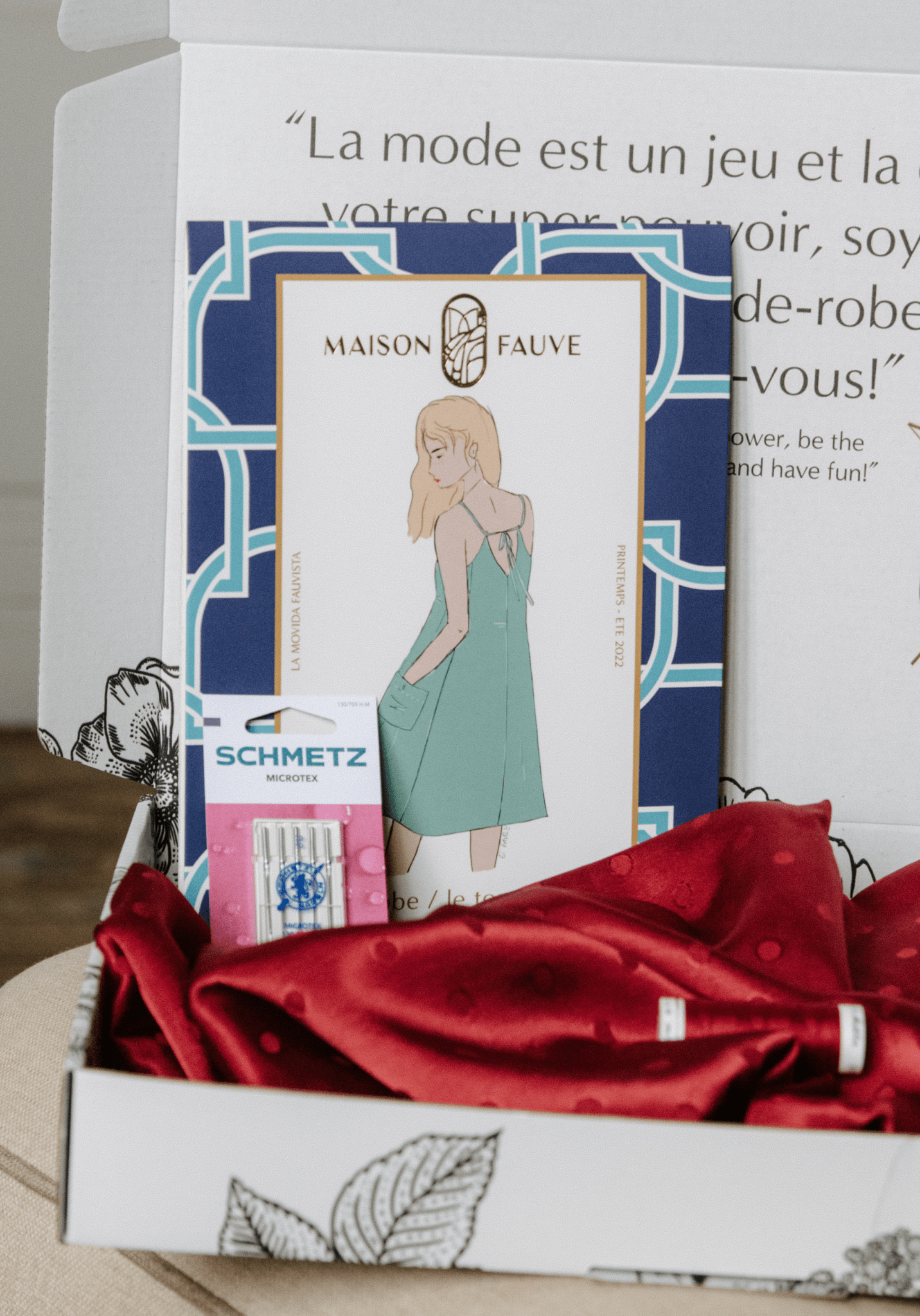 Box couture nuisette Saint - Valentin - Patron Paola et Jacquard Lucente - Maison Fauve