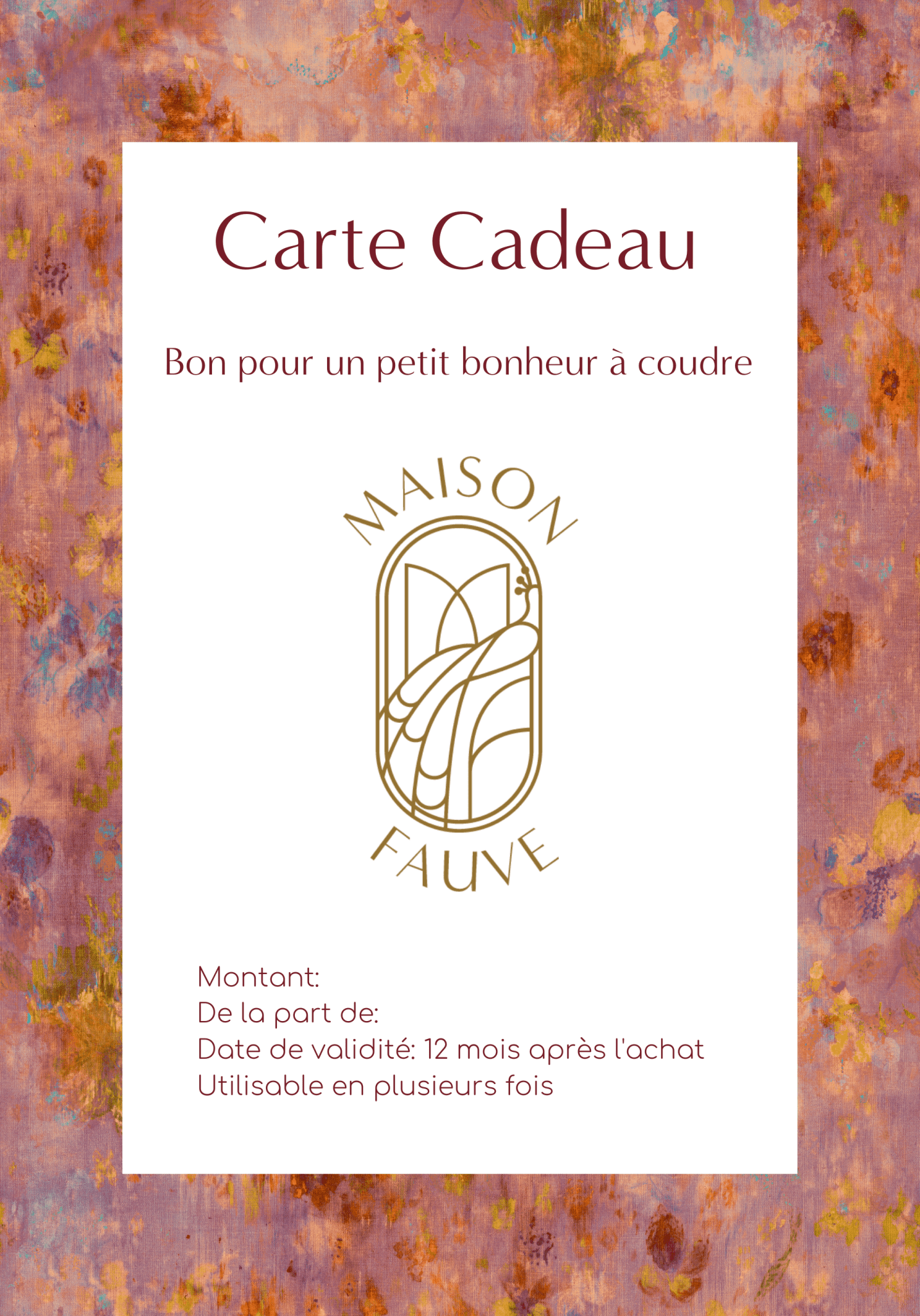 Carte cadeau couture Maison Fauve - Maison Fauve