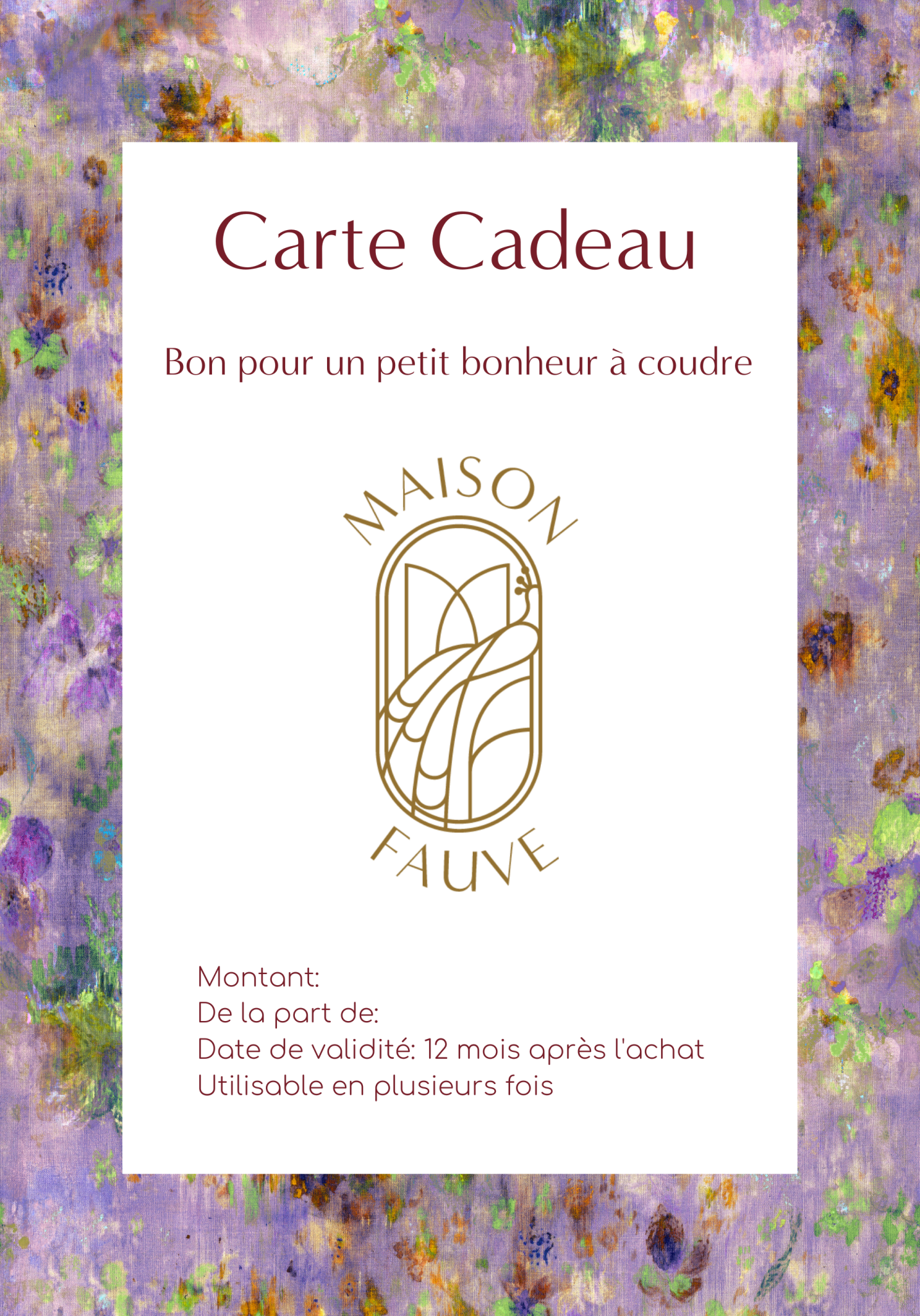 Carte cadeau couture Maison Fauve - Maison Fauve