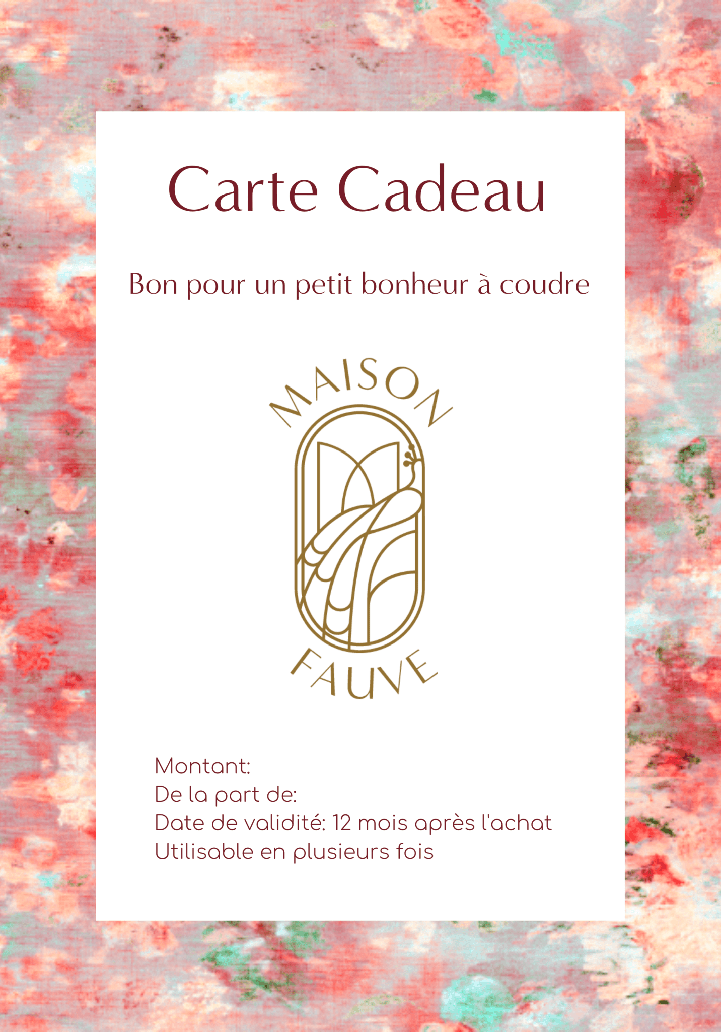 Carte cadeau couture Maison Fauve - Maison Fauve
