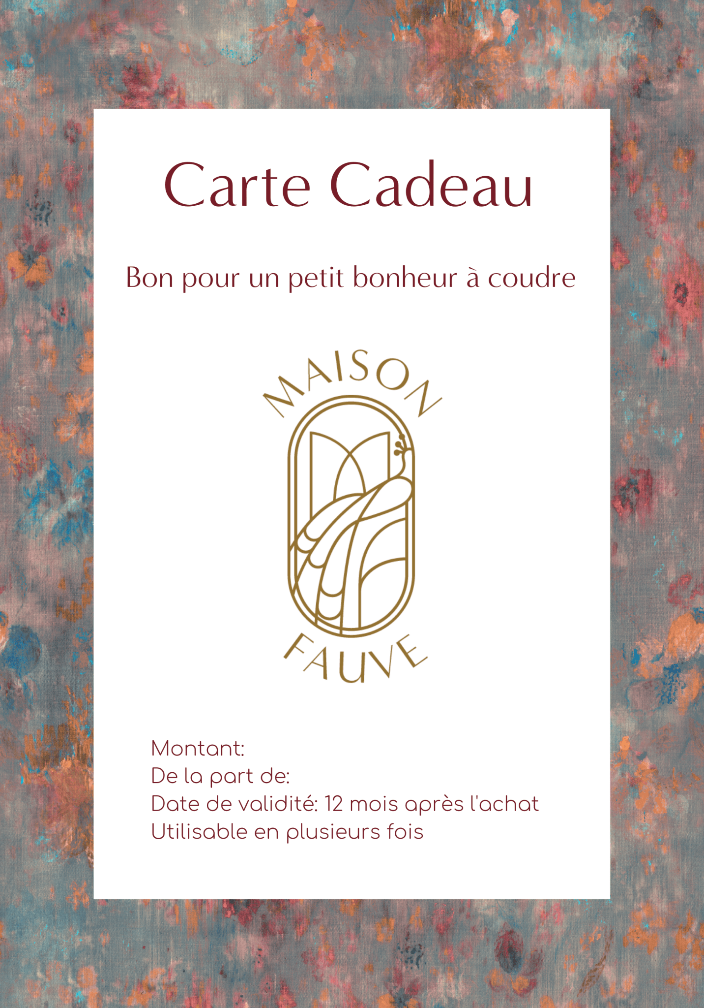 Carte cadeau couture Maison Fauve - Maison Fauve
