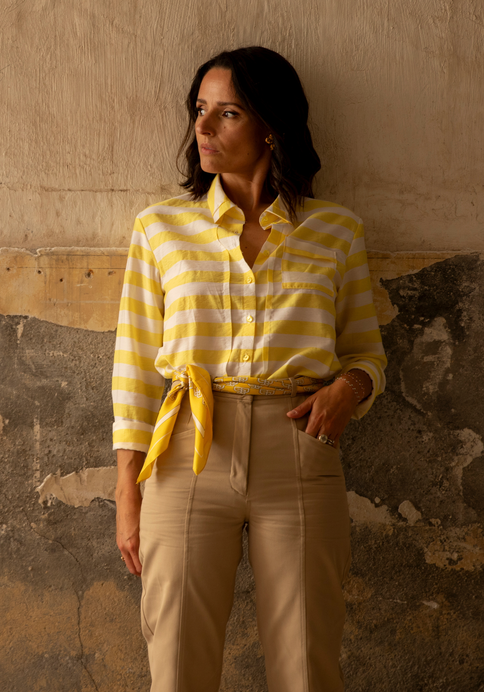 Chemise D’équitation Femme Beacon Hill – Taille 38, Jaune, Manches Longues, Occasion