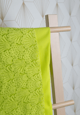 COUPON 150cm - Tissu dentelle Coquillage - Jaune Sulfure - Maison Fauve