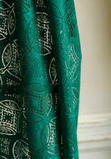 COUPON 30 cm - Tissu dentelle Botanica - Smoky Blue - Maison Fauve