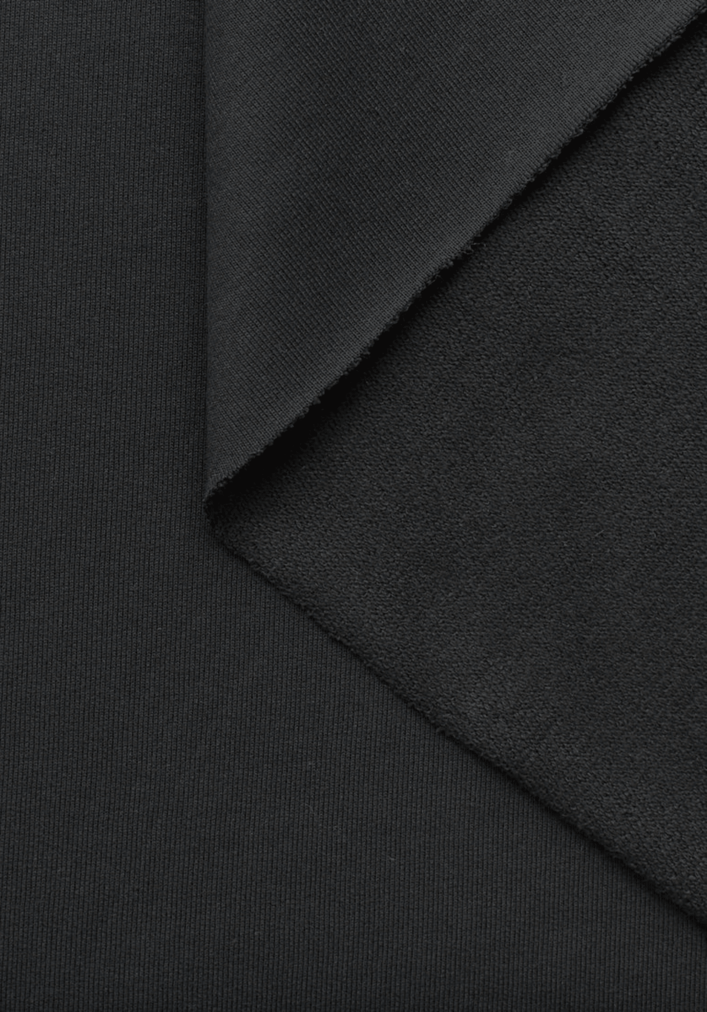 COUPON Tissu sweat Molleton 100% coton - Noir - Maison Fauve