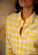 Tissu voile poly viscose à rayures Berlingot - Plusieurs couleurs