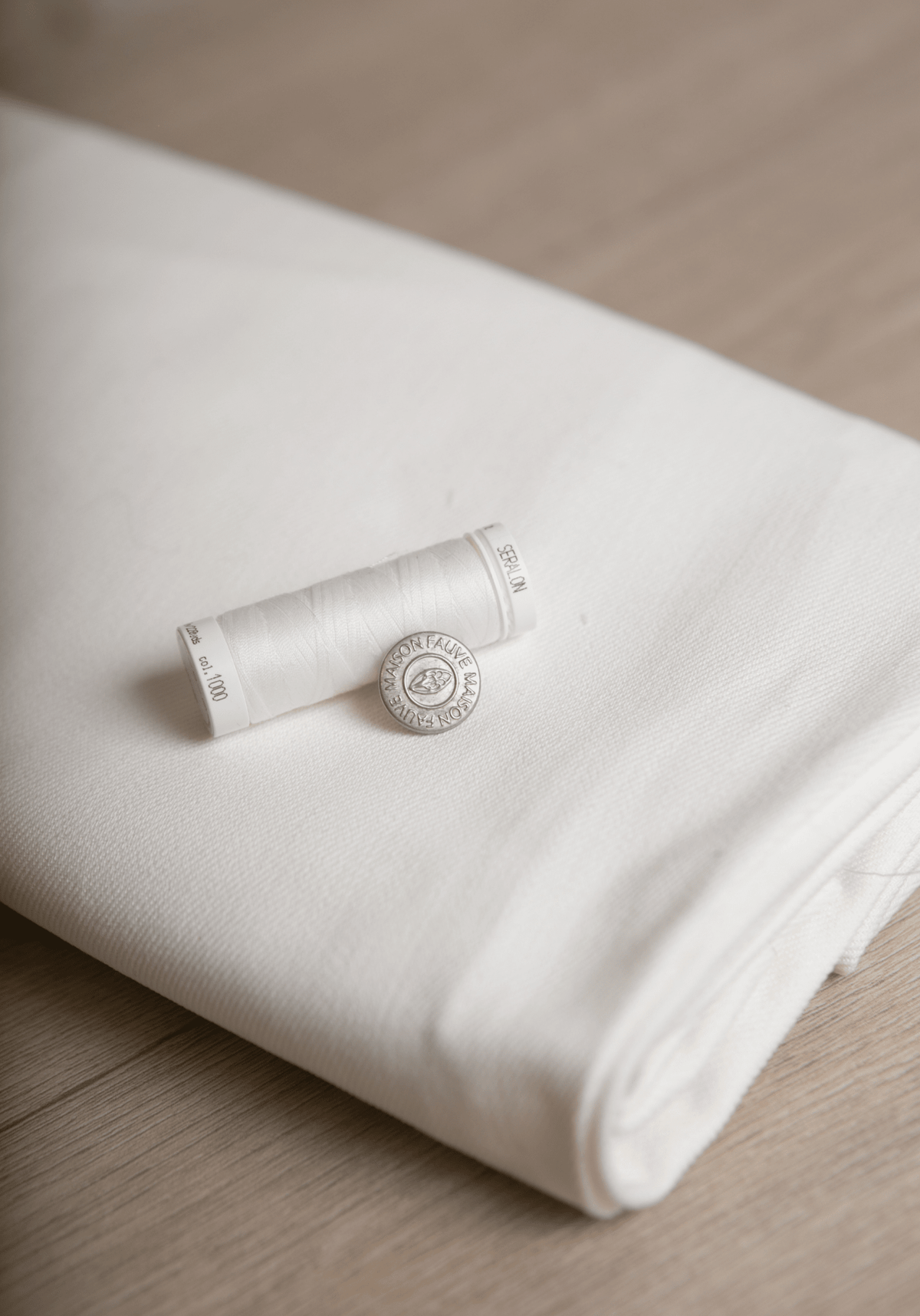 Denim blanc cassé écru – 100% coton - Maison Fauve