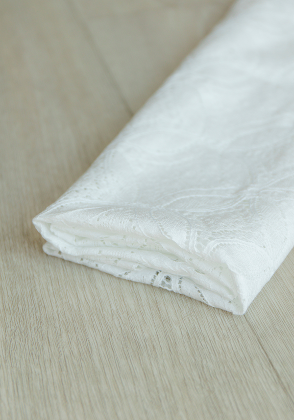COUPONS - Tissu dentelle Botanica - Blanche