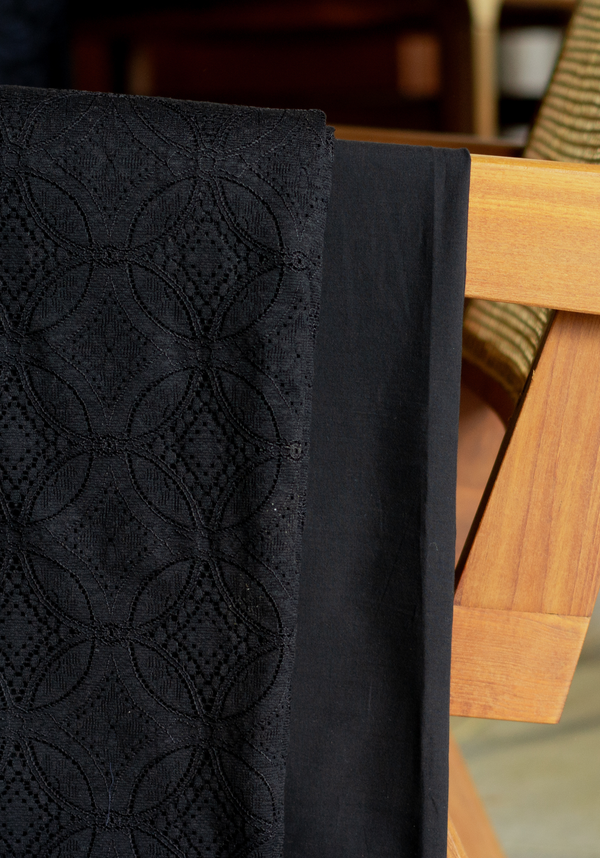 Tissu dentelle Noire - par 10 cm