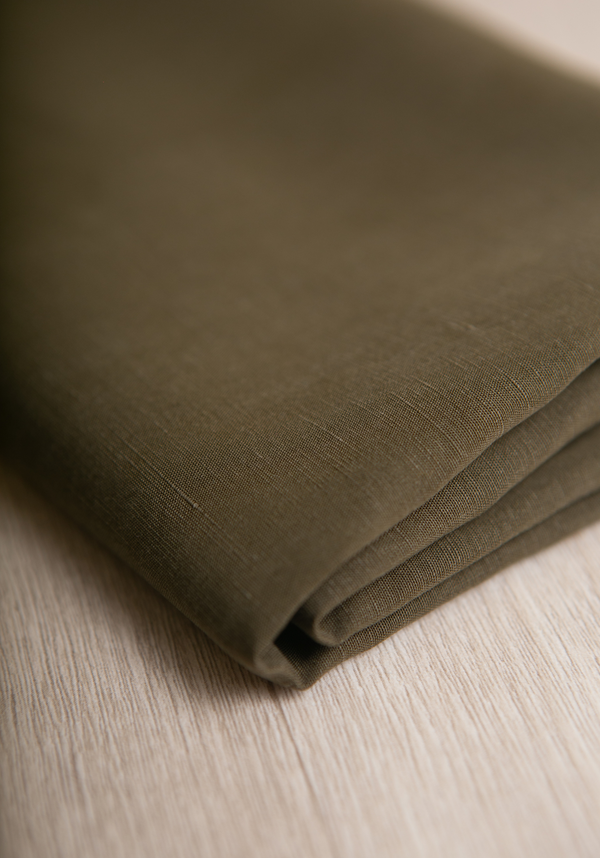 COUPONS - Tissu doupion de tencel, lin et coton - Mousse