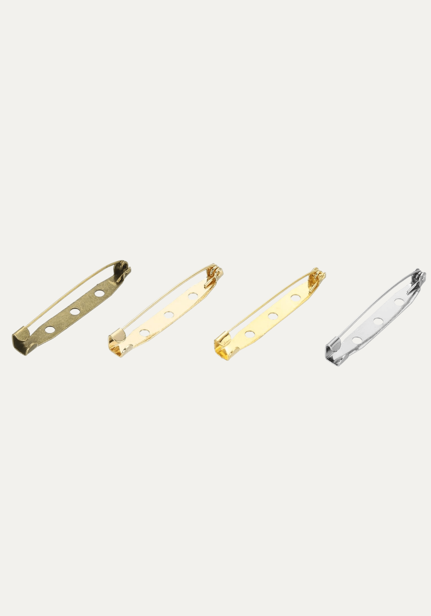 Épingles de sûreté métalliques pour broche – 40 mm - Doré, Argenté, Or Rose ou Bronze - Maison Fauve