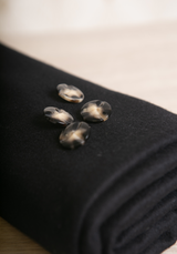 Lainage Flanelle manteau – 100% Laine - Noir