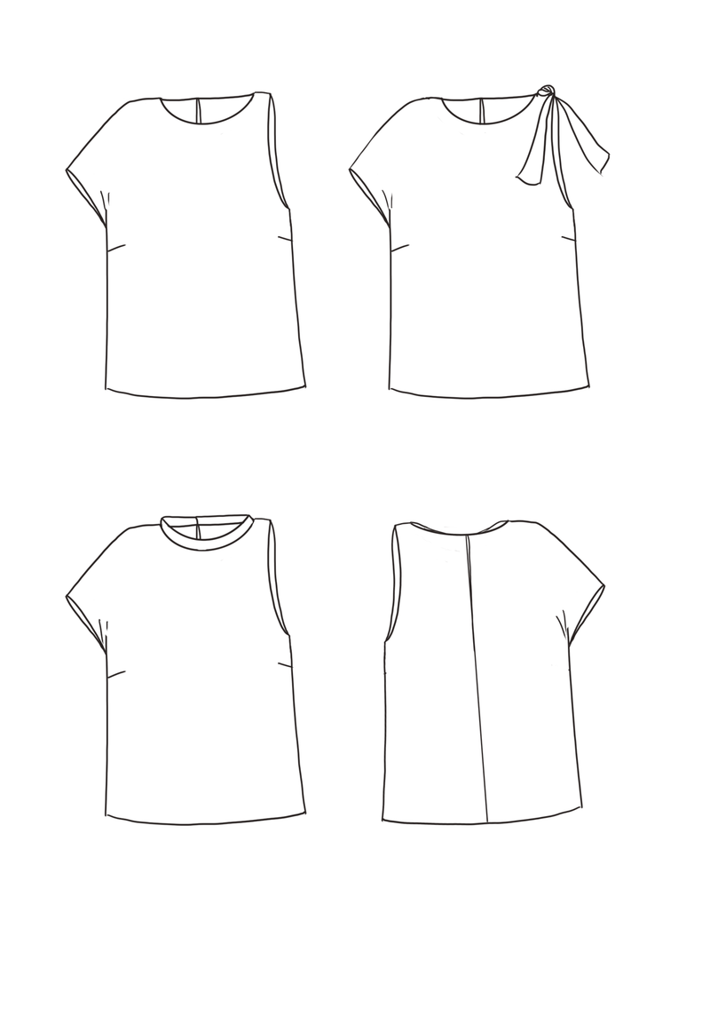 Patron couture top Santa Fe / PDF (A4, A3, A0, US Letter) - Cadres, Calques par Taille, Vidéoprojection