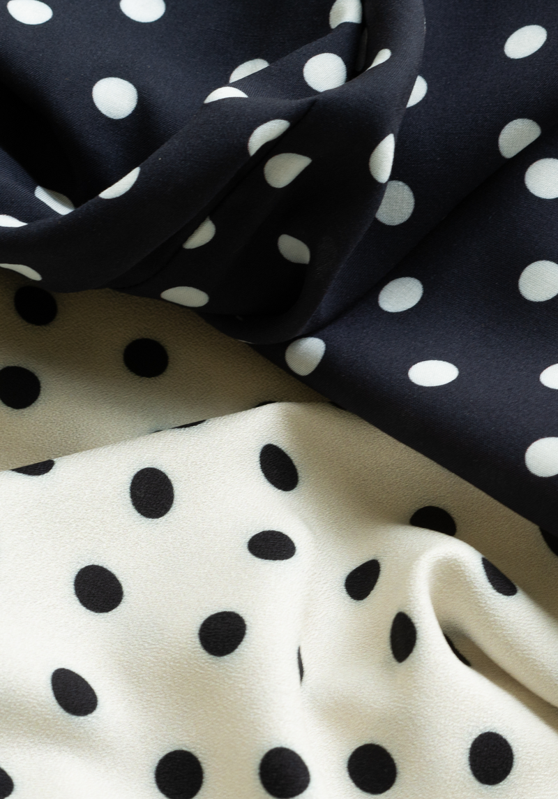 Tissu popeline de viscose imprimée Lunares - Plusieurs couleurs