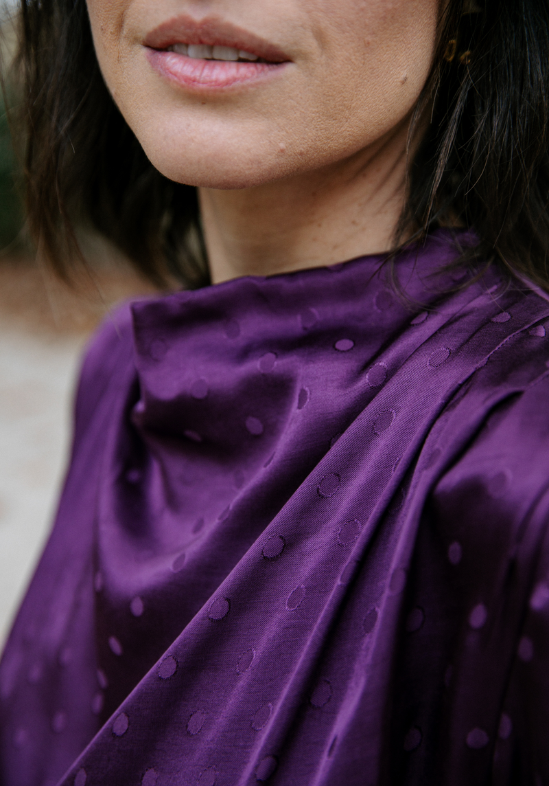 Tissu jacquard pois Lucente - Plusieurs couleurs