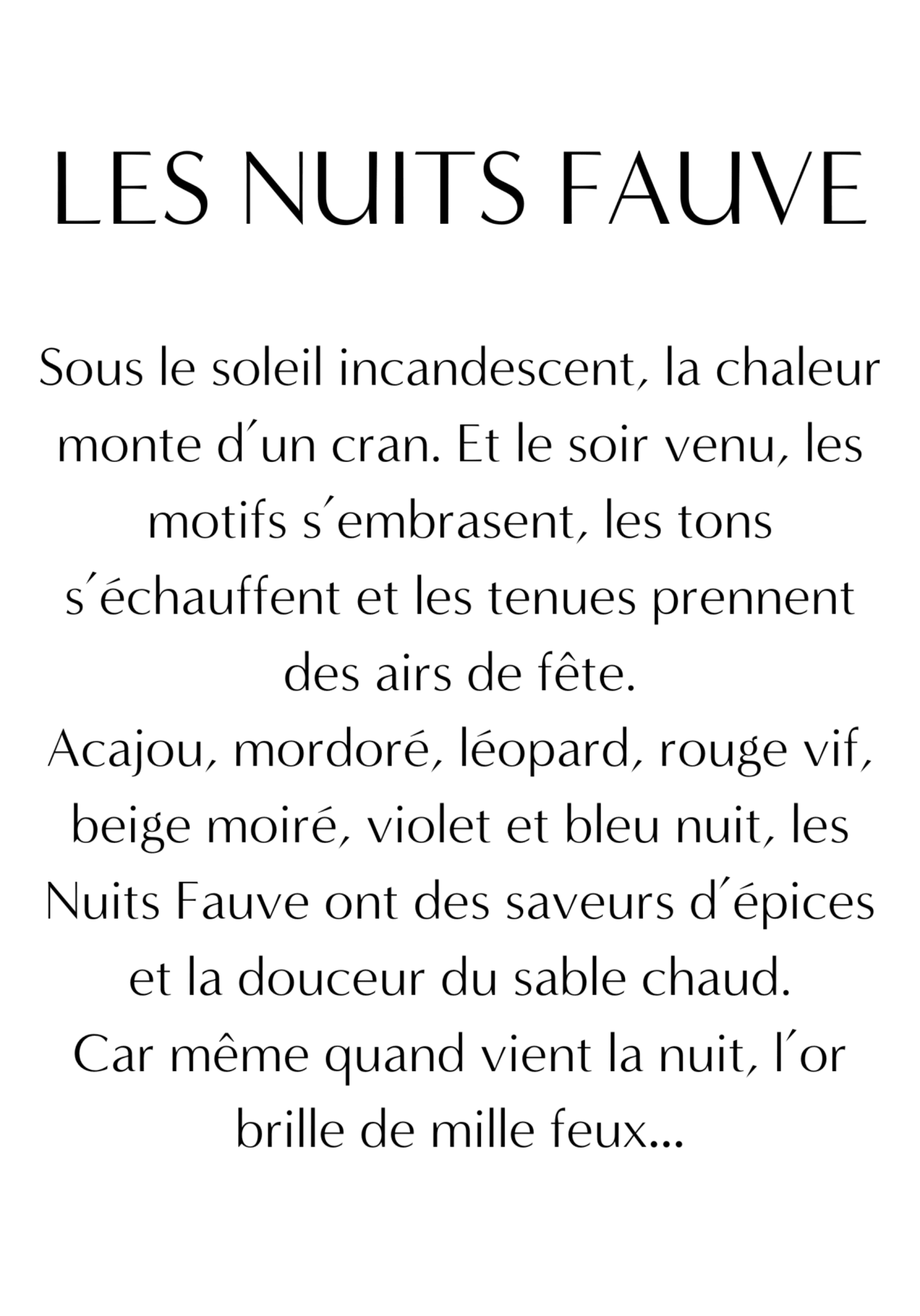 Le Lookbook de la capsule LES NUITS FAUVE - Maison Fauve