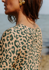 Tissu popeline de viscose imprimée Léo - Plusieurs couleurs