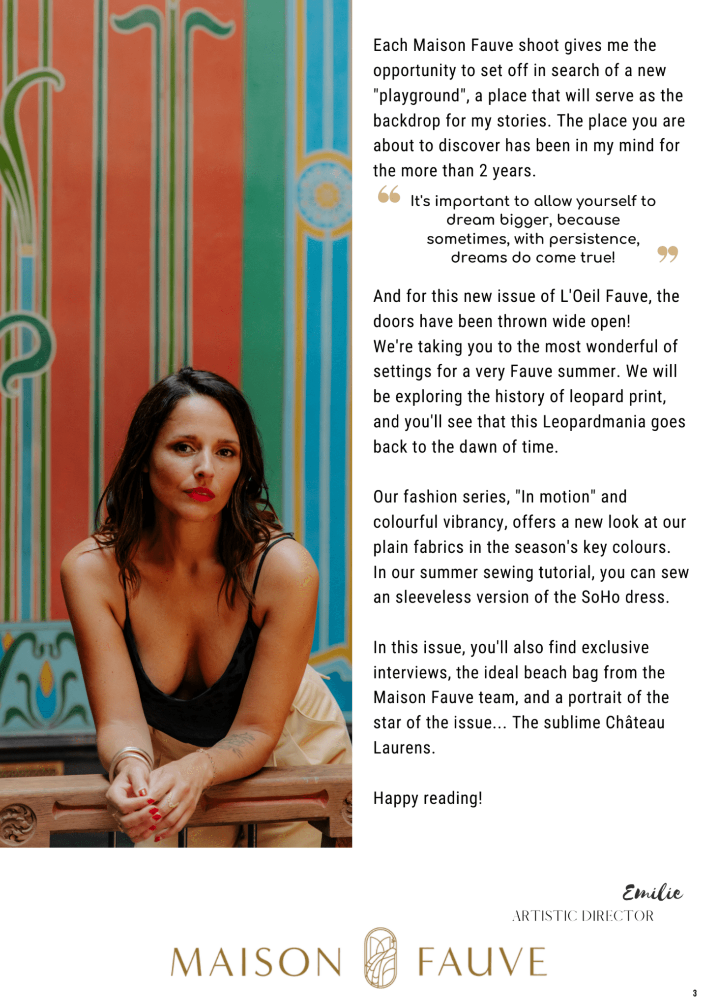 L'Œil Fauve Magazine - Number 7 - Summer 2023 (English version) - Maison Fauve