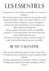 Le Lookbook de la collection de Saint-Valentin LES ESSENTIELS