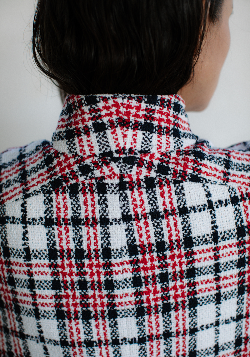 Tissu Tweed Bouclé Tartan - Laine & Coton
