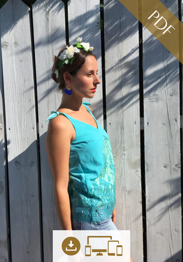 Free PDF sewing pattern Cédrat camisole / PDF (A4, A3, A0, US Letter) - Frames, Layers by Size, Video projection