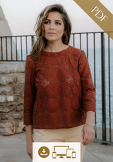 Patron couture blouse Violette / PDF (A4, A3, A0, US Letter) – Tailles 34 à 56 – Cadres, Calques par Taille, Vidéoprojection