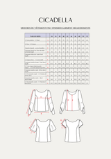 Patron couture blouse Cicadella / PDF (A4, A3, A0, US Letter) - Cadres, Calques par Taille, Vidéoprojection - Maison Fauve