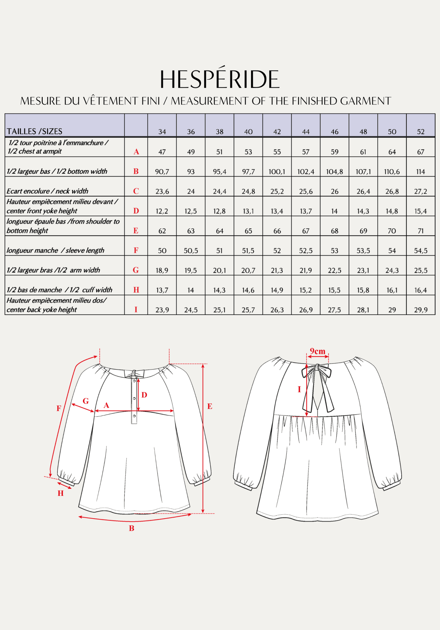 Patron couture blouse Hespéride - Patron pochette - Maison Fauve