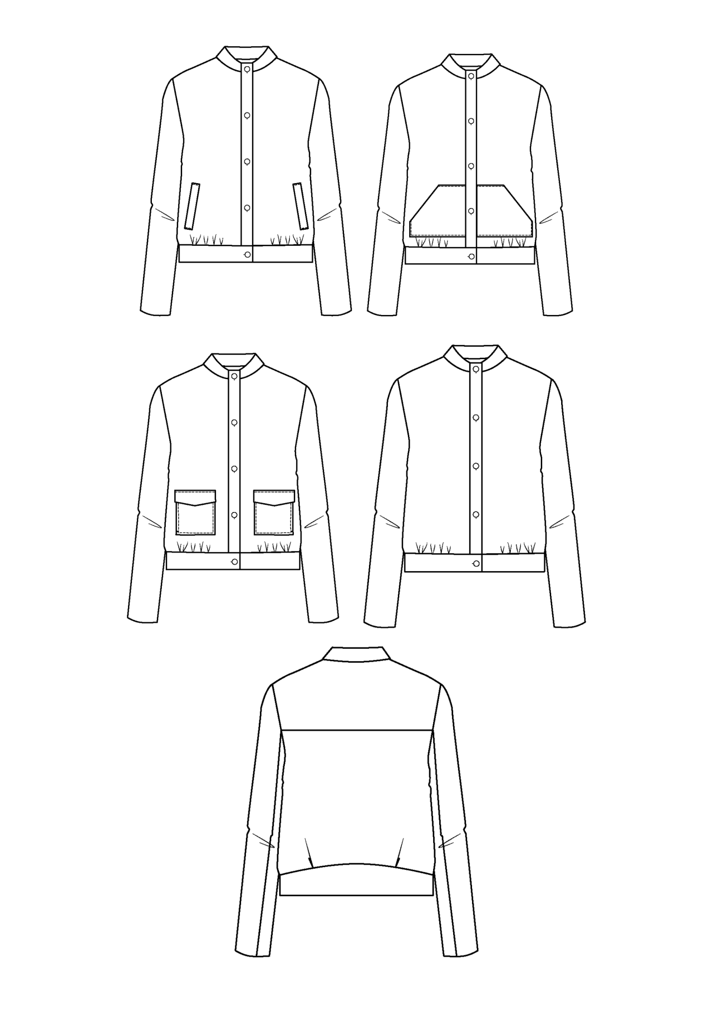 Patron couture blouson Dandelion / PDF (A4, A3, A0, US Letter) - Cadres, Calques par Taille, Vidéoprojection - Maison Fauve