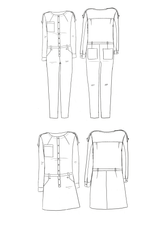 Patron couture combipantalon, robe Vipère / PDF (A4, A3, A0, US Letter) - Cadres, Calques par Taille, Vidéoprojection - Maison Fauve