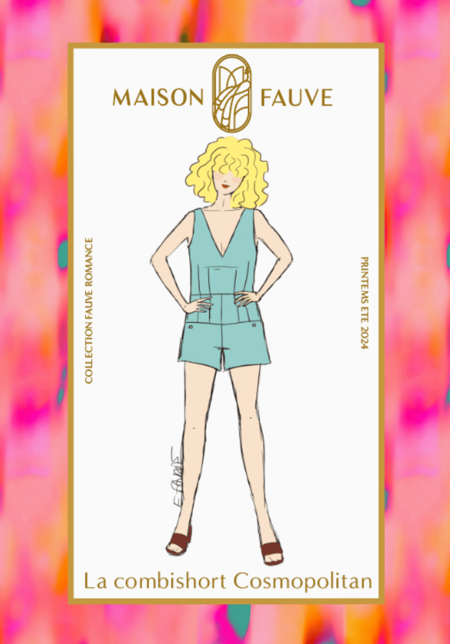 Patron couture combishort, robe Cosmopolitan - Patron pochette - Maison Fauve