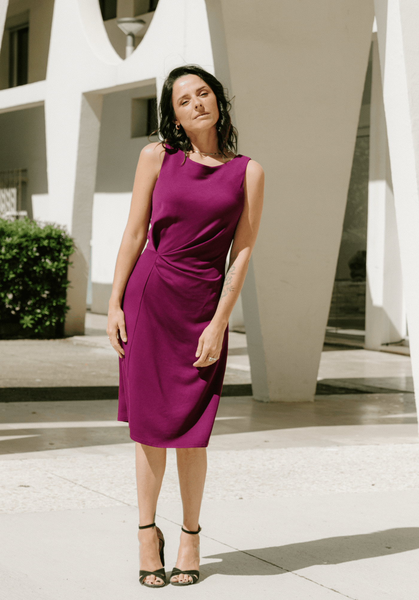 Twist draped dress sewing pattern - Paper pattern – Maison Fauve
