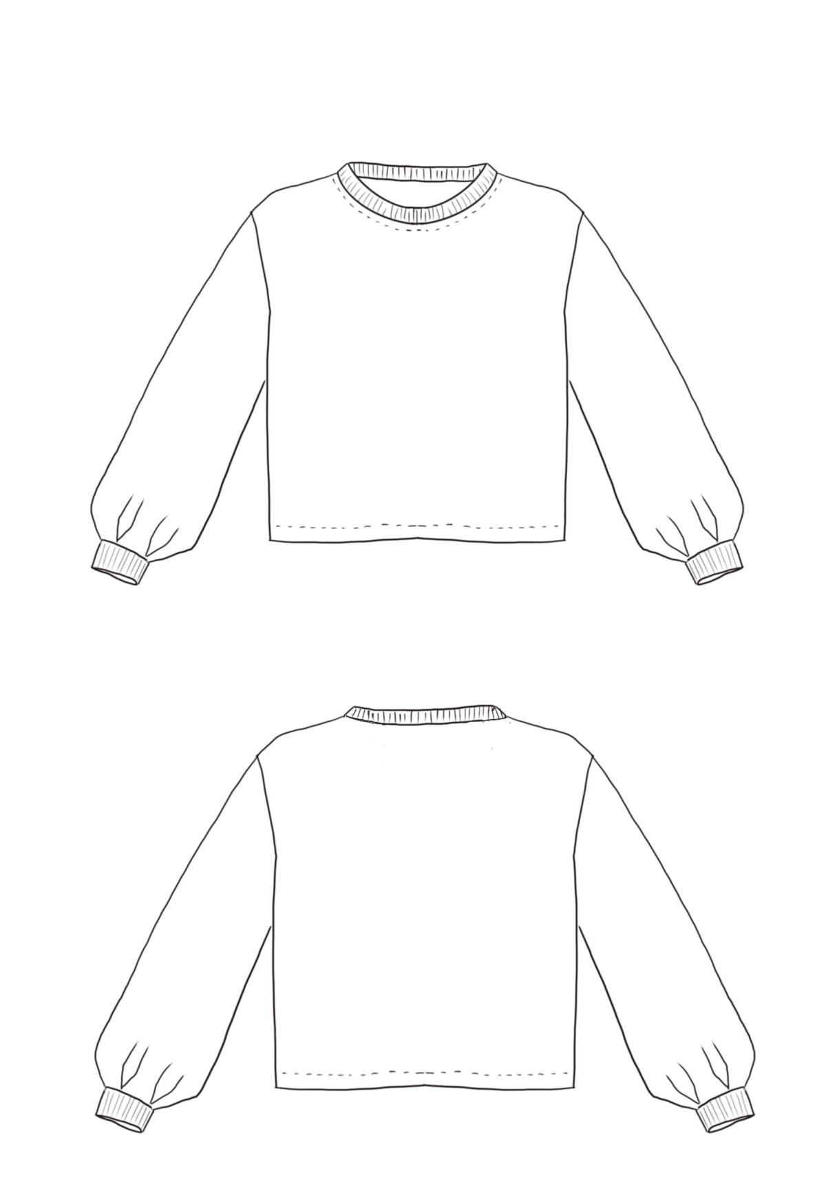 Patron couture sweat enfant Miss Granite - Patron pochette - Maison Fauve