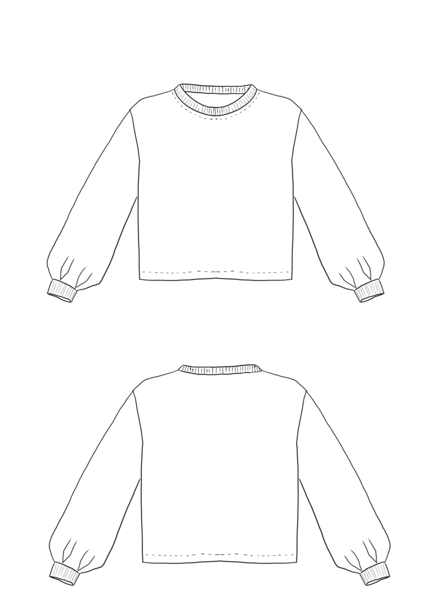 Patron couture sweat enfant Miss Granite / PDF (A4, A3, A0, US Letter) - Cadres, Calques par Taille, Vidéoprojection - Maison Fauve