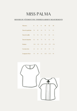 Patron couture top fille Miss Palma / PDF (A4, A3, A0, US Letter) - Cadres, Calques par Taille, Vidéoprojection - Maison Fauve