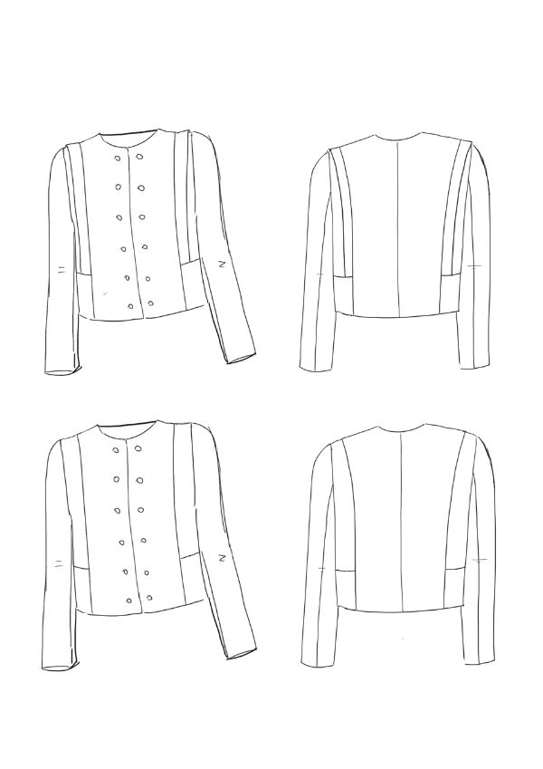 Patron couture veste Metropolis / PDF (A4, A3, A0, US Letter) - Cadres, Calques par Taille, Vidéoprojection - Maison Fauve