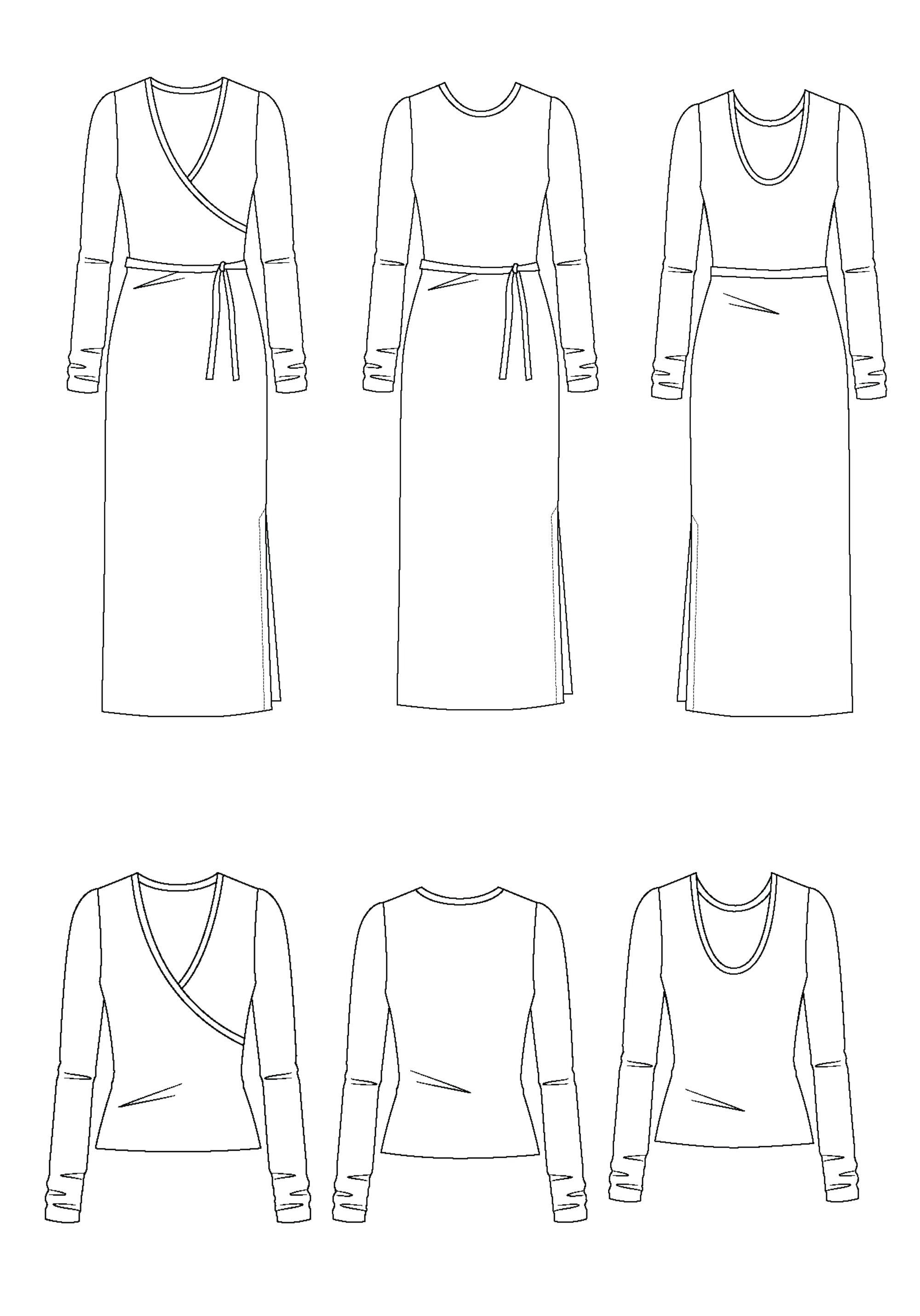 Ludmilla knit dress, top sewing pattern - Paper pattern