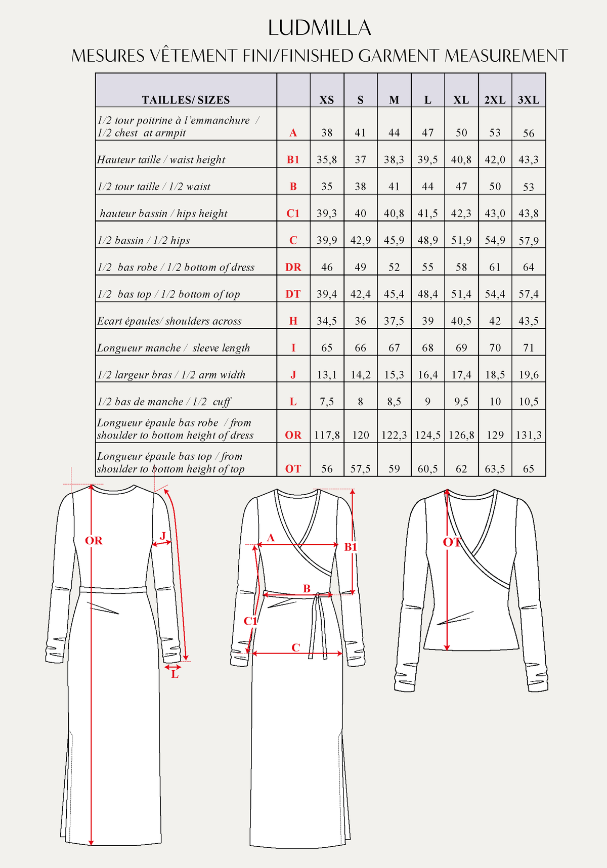 Ludmilla knit dress, top sewing pattern - Paper pattern