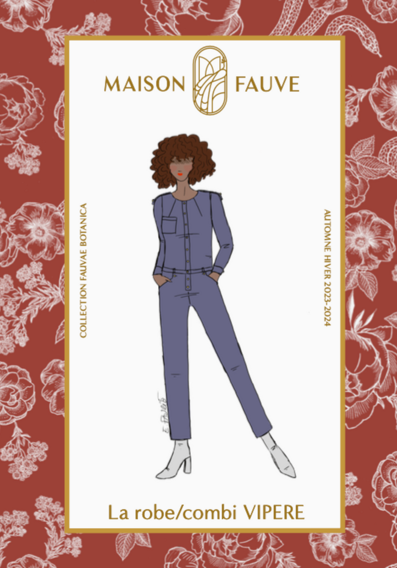 Jumpsuit sewing pattern, Viper dress / Clutch pattern