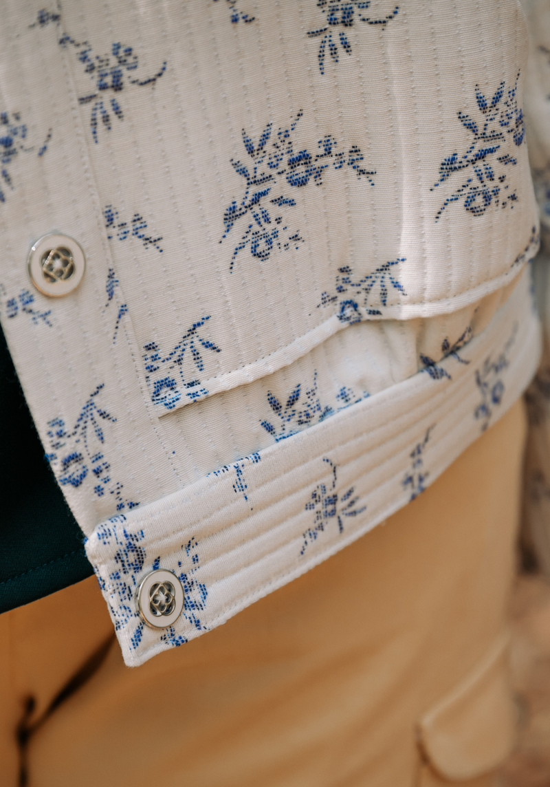 COUPONS - Tissu jacquard Botanica Ecru